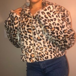 Leopard Print Fur Jacket